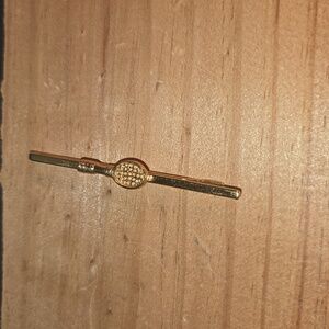 RARE VINTAGE PIERRE CARDIN GOLD TENNIS RACKET TIE PIN BAR